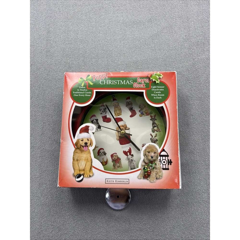 Keith Kimberlin Puppy Christmas Carol Clock 12 Carols per Hour NEW